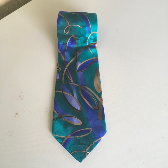 J Garcia Men’s Tie Banyan Trees Collection Thirty Five 100% Silk - Picture 1 of 6